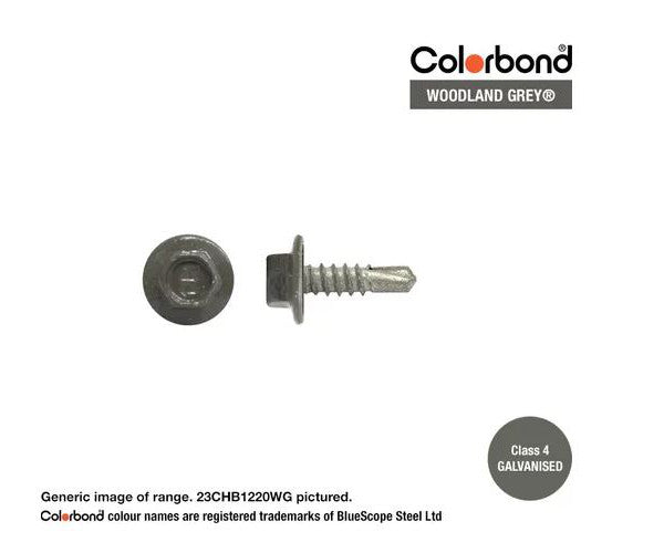 Self-Drilling ROOFING Screw PAINTED HEX Head GALV